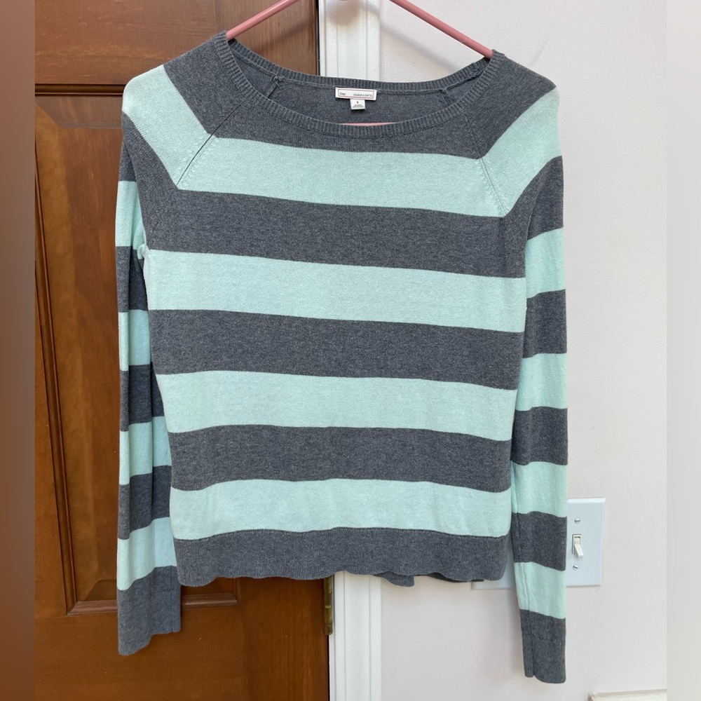 The Gap women’s gray and sea foam green sweater